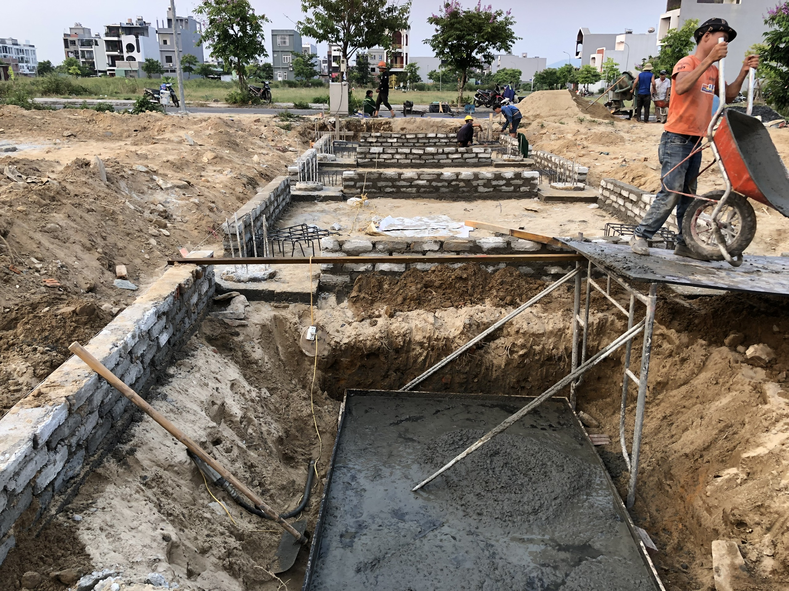 Thi công móng nhà phố 3 tầng tại Đà Nẵng